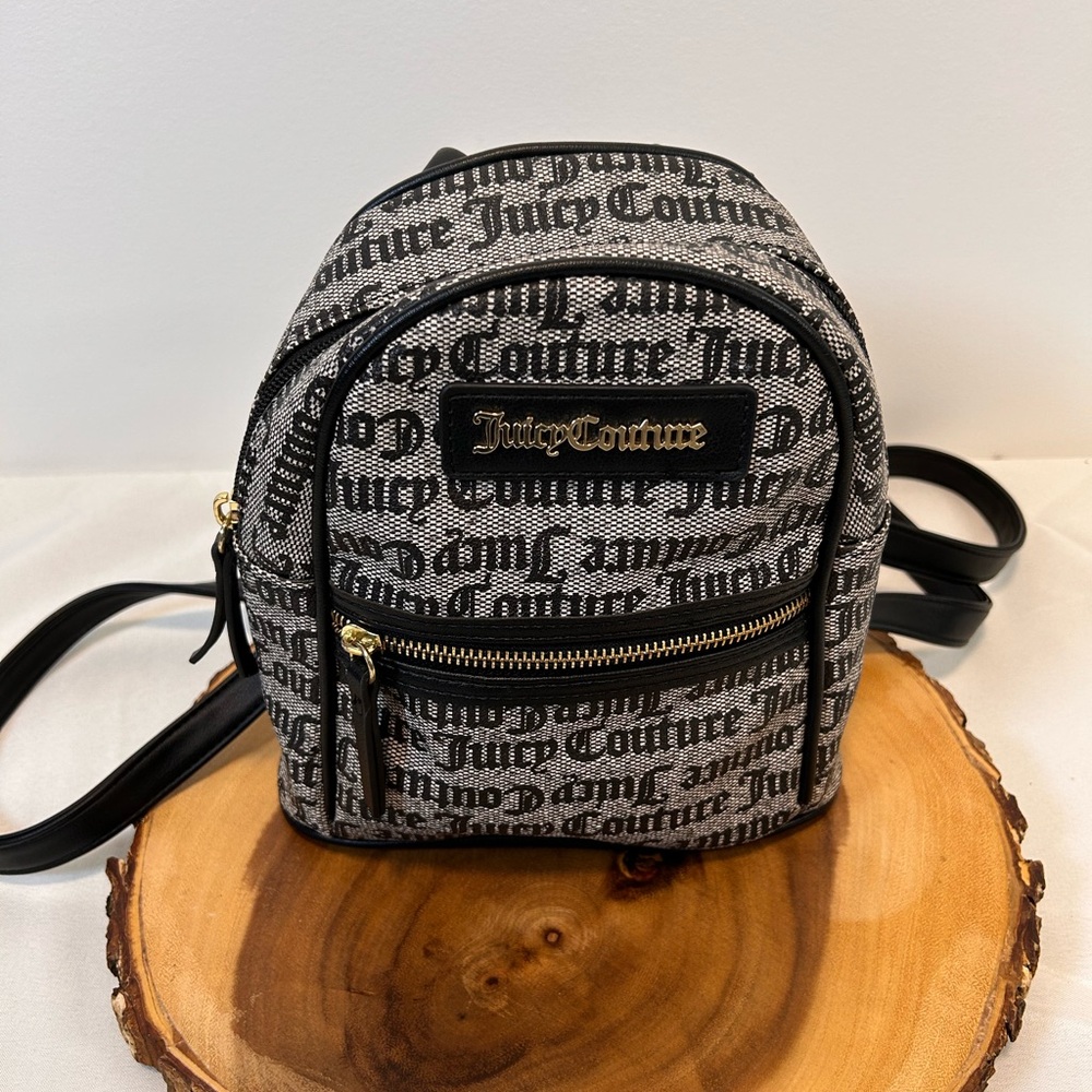 Juicy Couture Black Gothic Status faux leather mini backpack adjustable straps